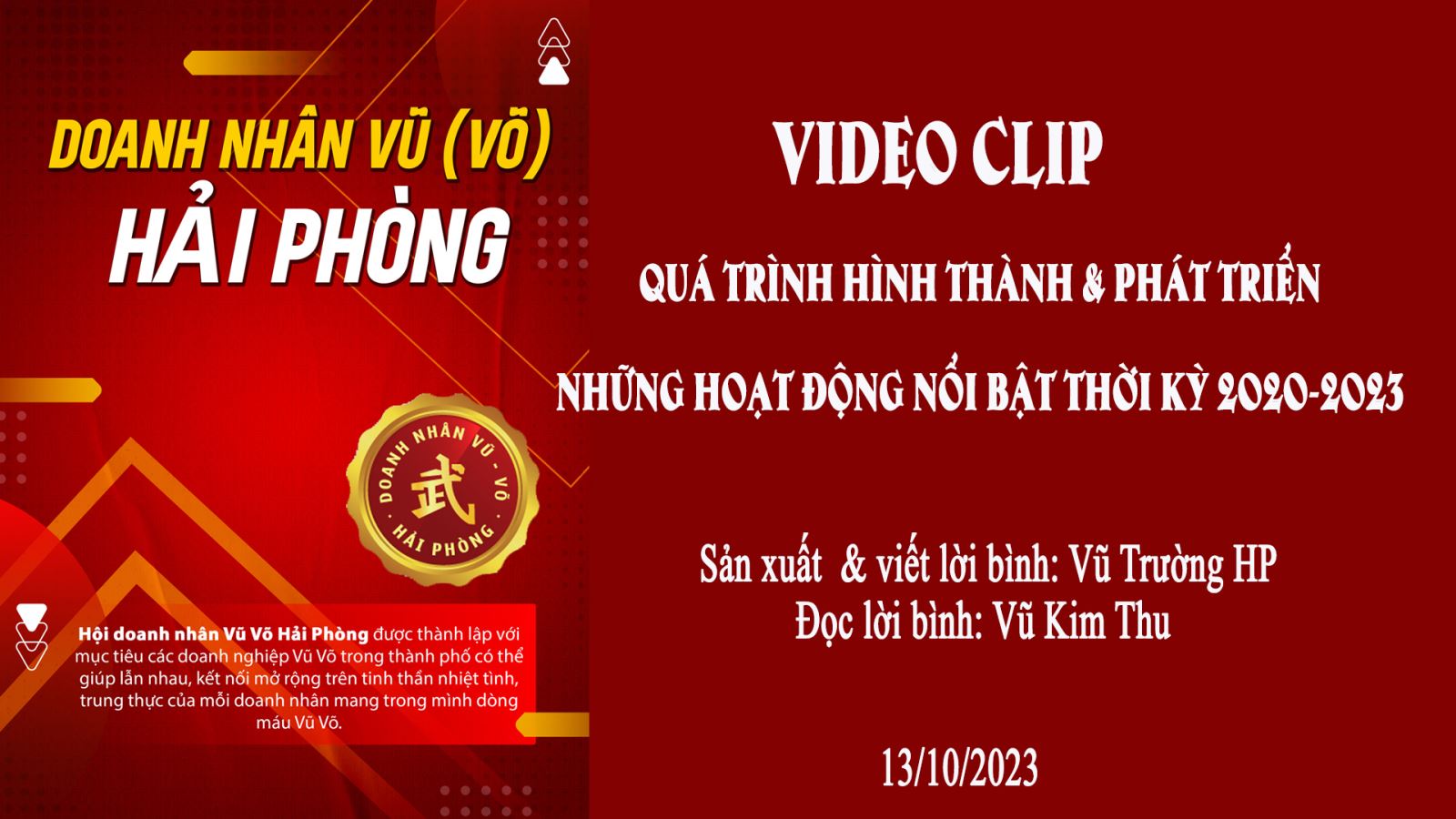 CLip Doanh nhân Vũ (Võ) TP. Hải Phòng - Quá trình hình thành và Phát triển